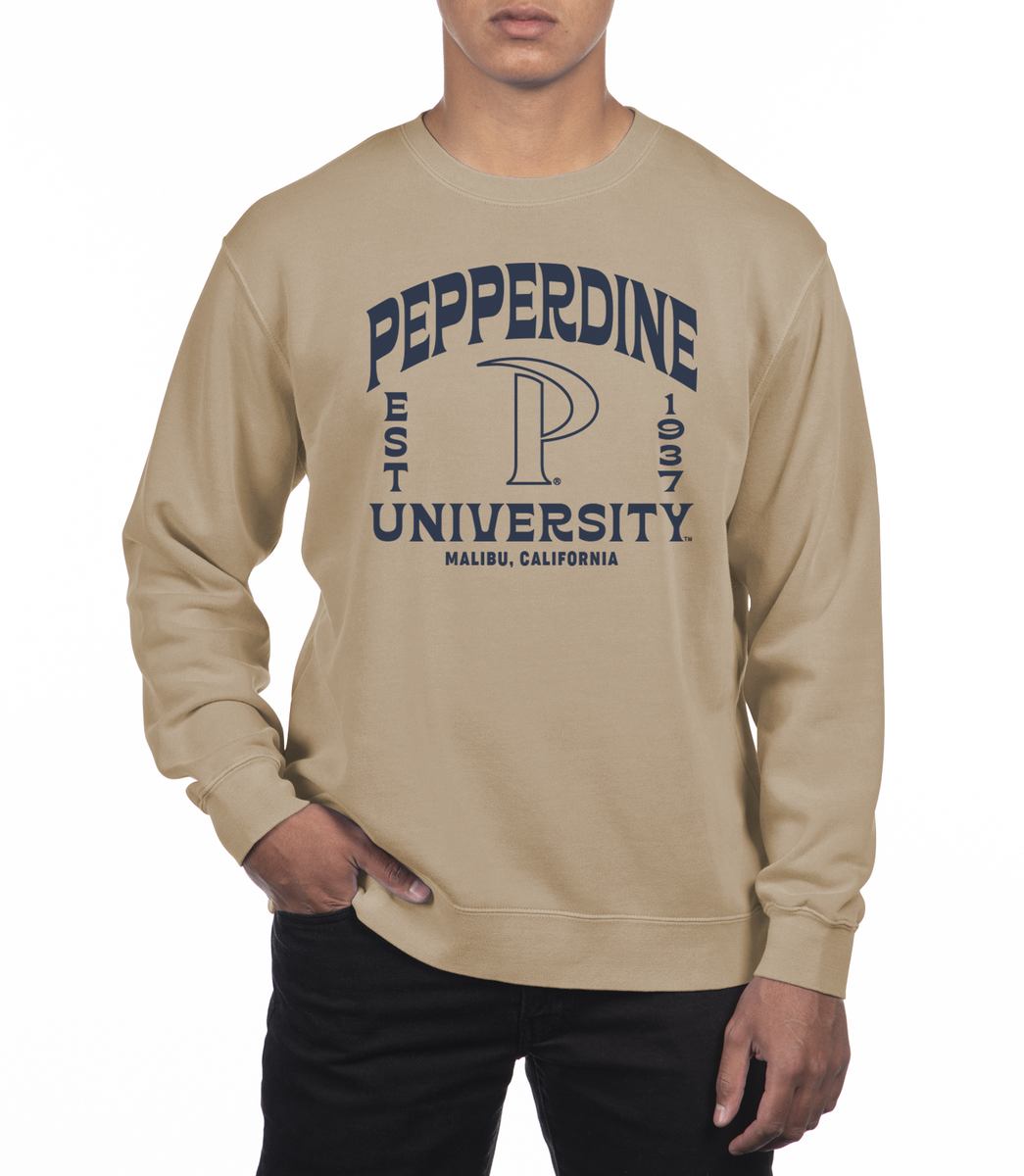 USCAPE Pepperdine University Wilder Fleece Crewneck, Sandstone