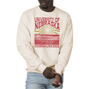USCAPE University of Nebraska Sunburst Heavyweight Crewneck, Bone