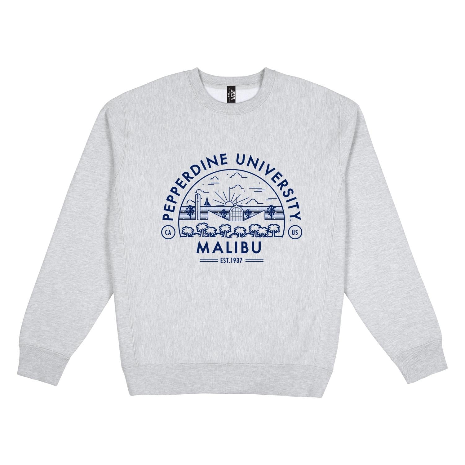USCAPE Pepperdine University Voyager Heavyweight Crewneck, Grey Heather